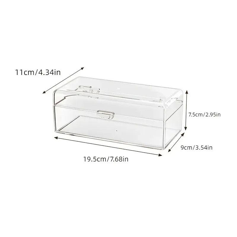 

Acrylic Makeup Organizer with Flip Lid Multi-Compartment Desktop Comestic Tools Organizer for Makeup Brushes Powder Puff Tools