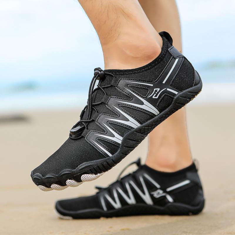 

Новые уличные туфли с пятью пальцами для плавания босиком, фитнеса, велоспорта, скалолазания, дышащая сетчатая спортивная обувь с резиновой подошвой 35 чёрный
