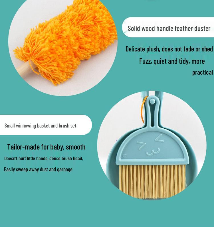 Kids' Wooden Cleaning Set: Pretend Play Housekeeping Toys for Kindergarten Boys & Girls