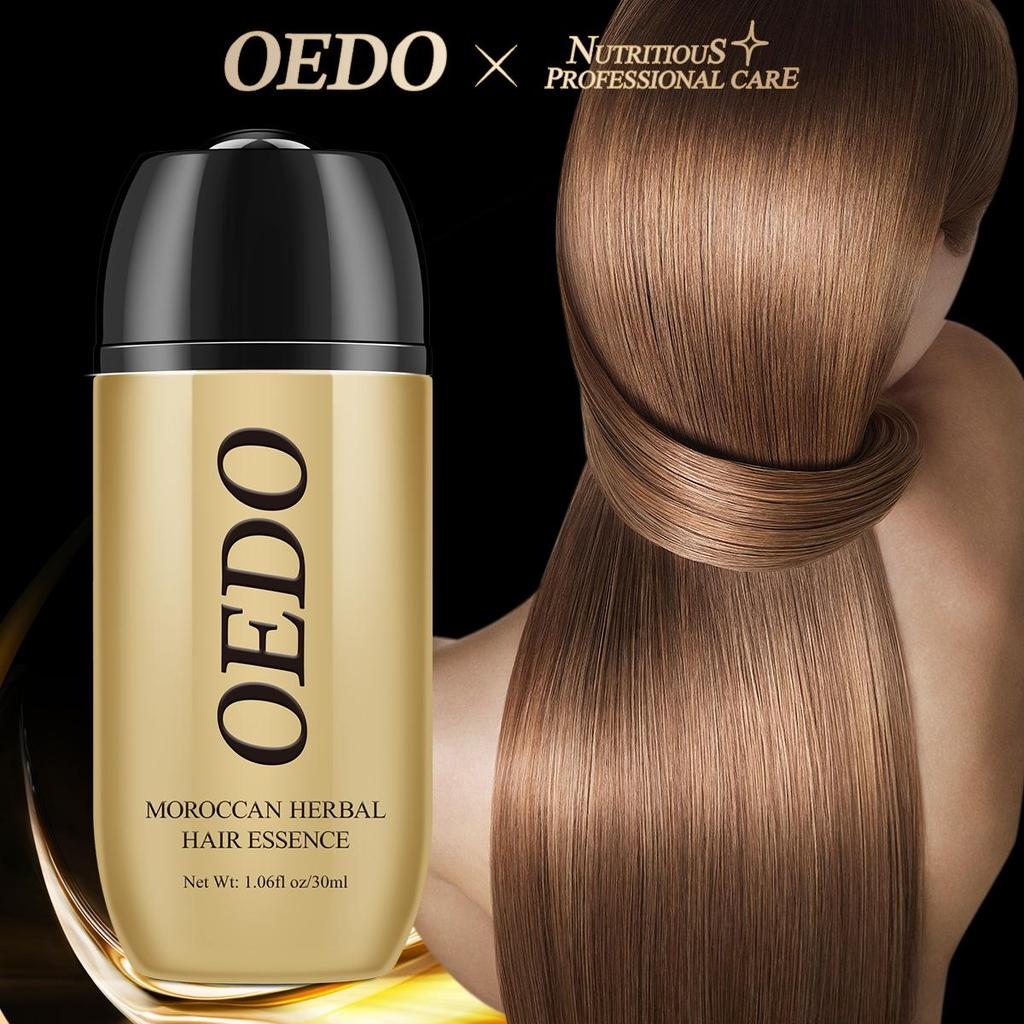 OEDO L'essence capillaire à base de plantes marocaines répare les permanentes et les follicules pileux endommagés après la teinture, prévient la chute des cheveux, nourrit les cheveux, les adoucit et les fait briller.