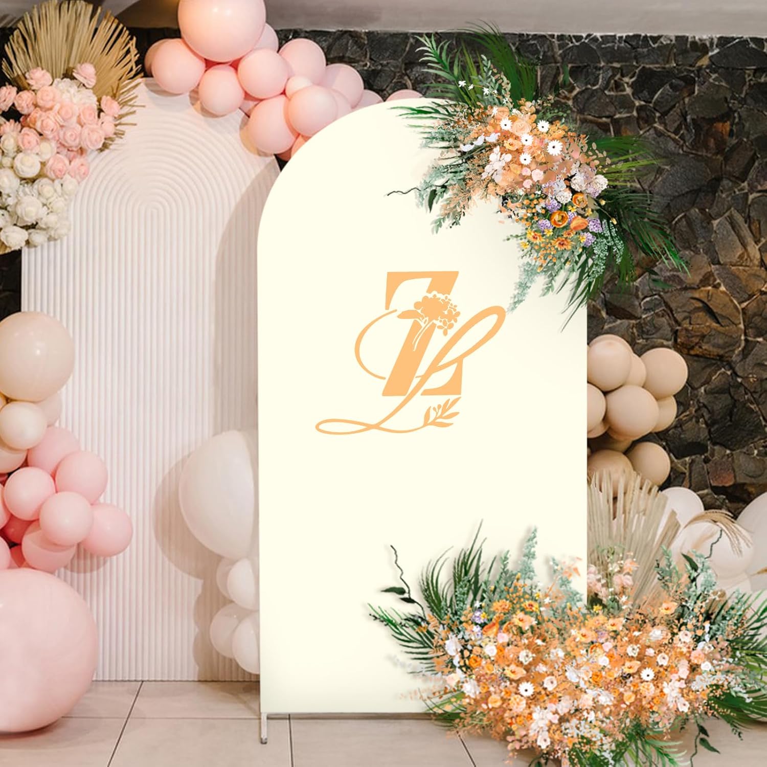 

Wedding Arch Cover 2-Sided Round Top Spandex Arch Backdrop Cover Fitted Fabric for Birthday Party Wedding Arch Stand Decoration 4FT (50x120cm)