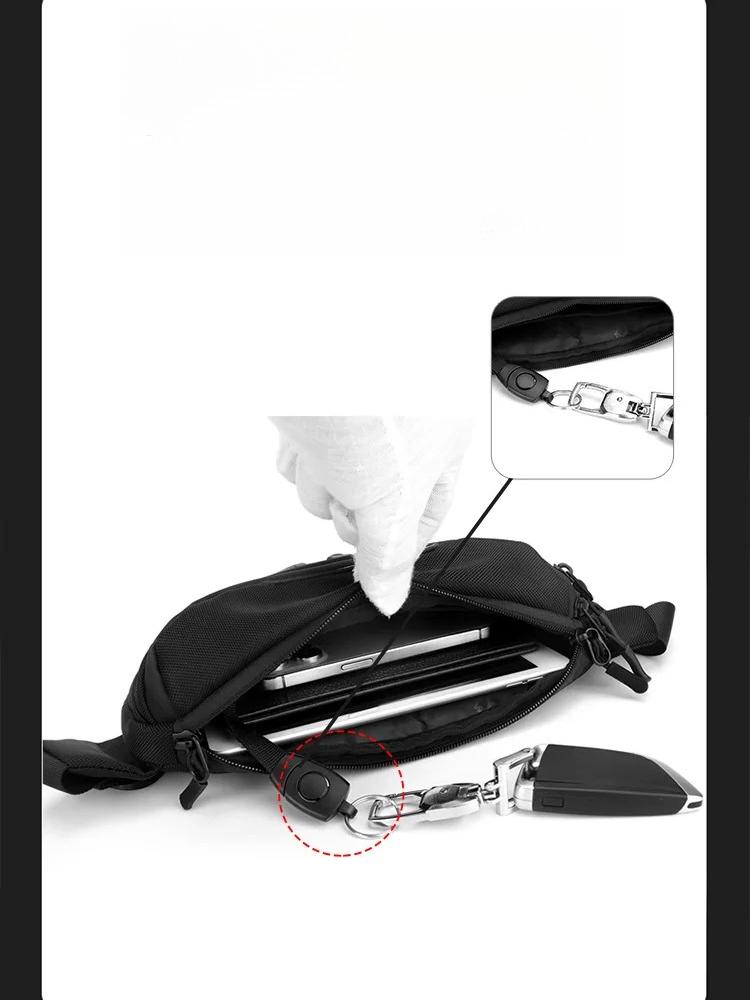 Waterproof Men's Travel Handbag Multi-functional Chest Bag Outdoor Sports Shoulder Bag Portable Waist Pack Crossbody