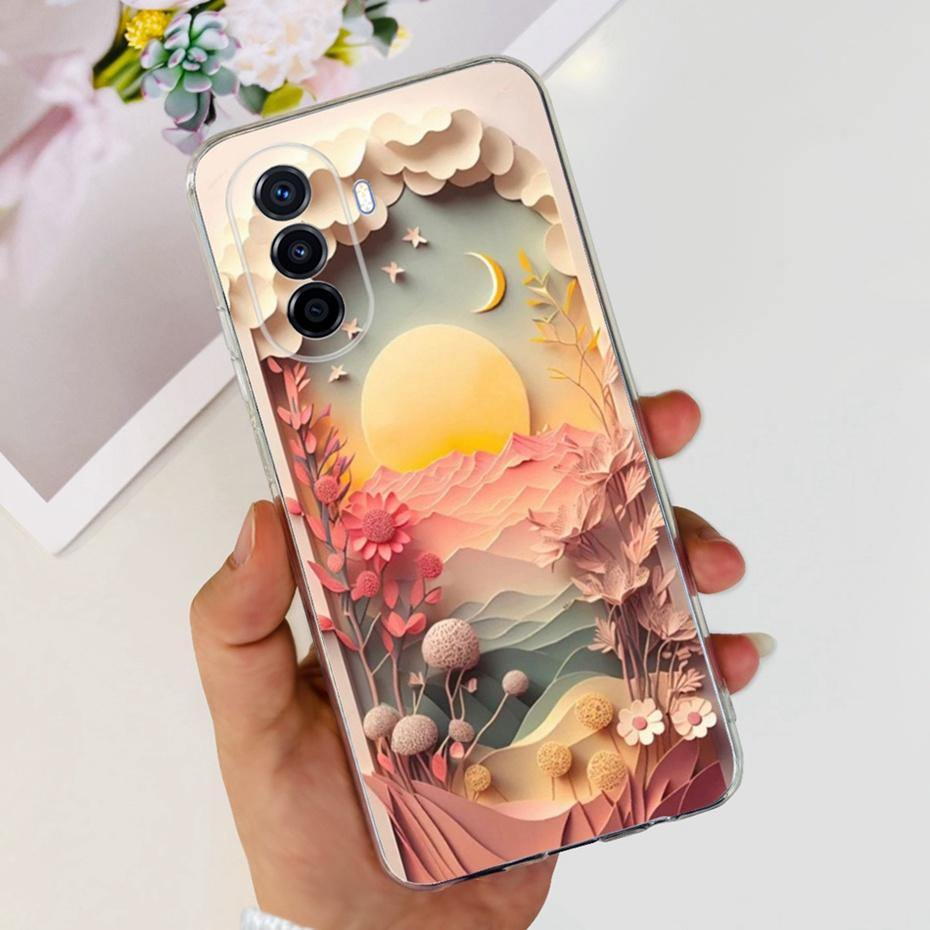 Schöne gemalte Hülle für Huawei Nova Y70 Plus Nova70 Weiche Silikon TPU Rückseite für Huawei Nova Y70 Y 70Plus MGA-LX9 Handyhülle