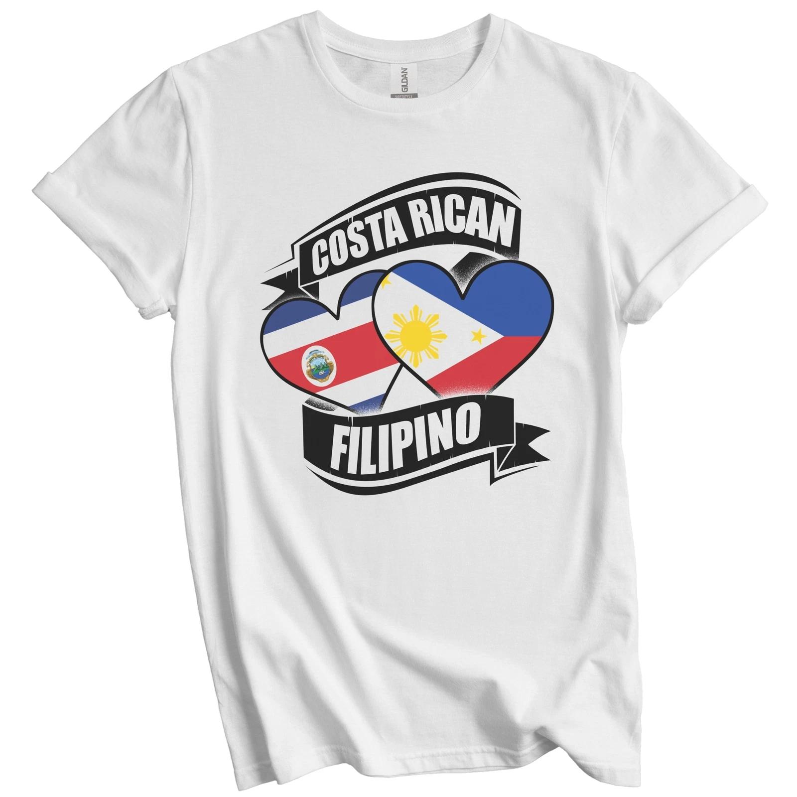 Costa Rican Filipino Hearts Costa Rica Philippines Flags T-Shirt S