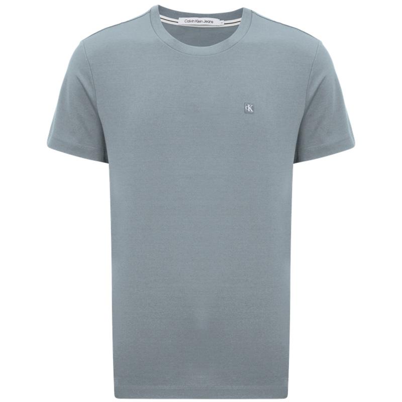 

Calvin Klein Однотонная футболка с круглым вырезом и принтом букв, свободная, повседневная, с коротким рукавом, мужские топы, серо-синие J320988PN6 S