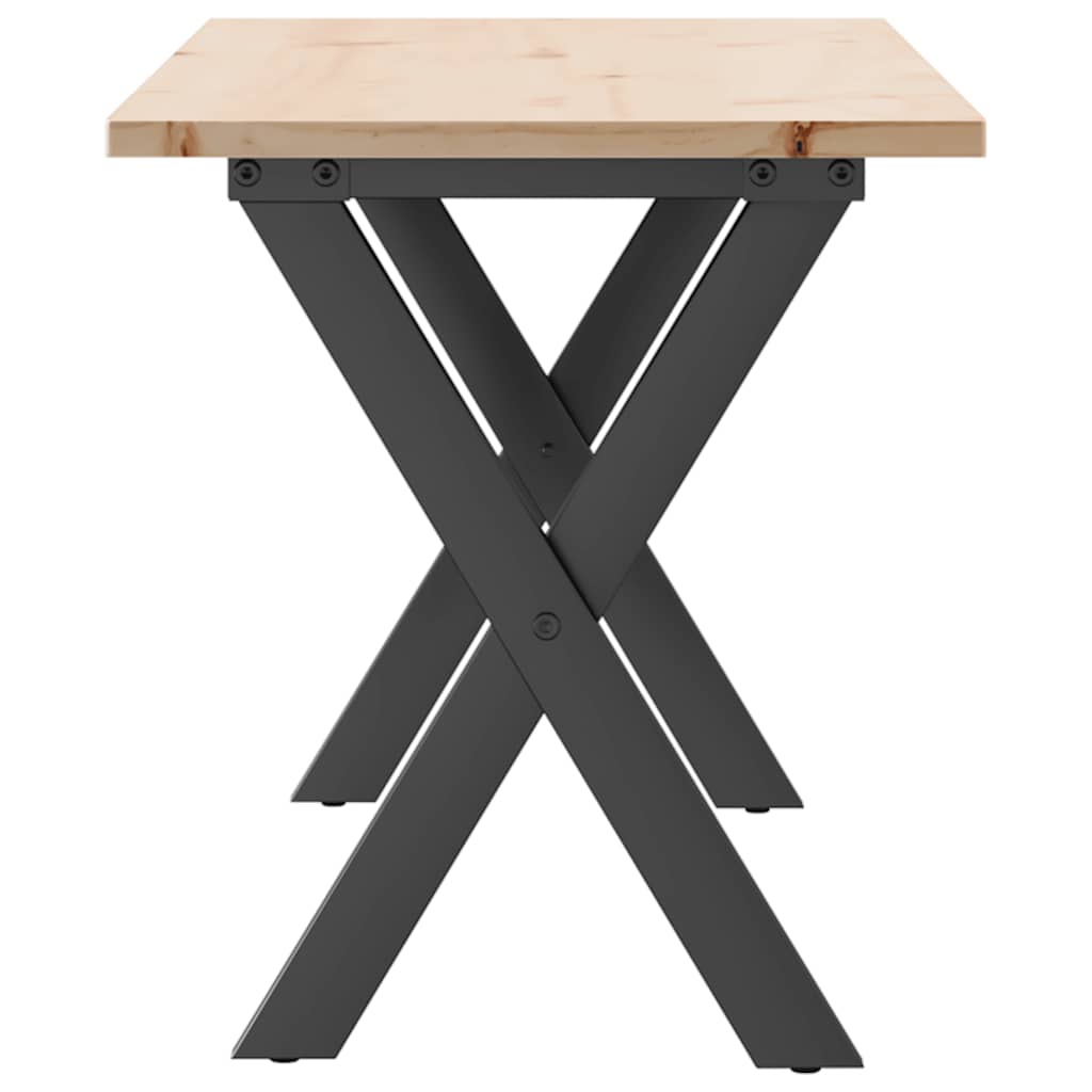 Coffee Table with X shaped Frame 110 x 40 x 45 cm Solid Pine Wood & Steel