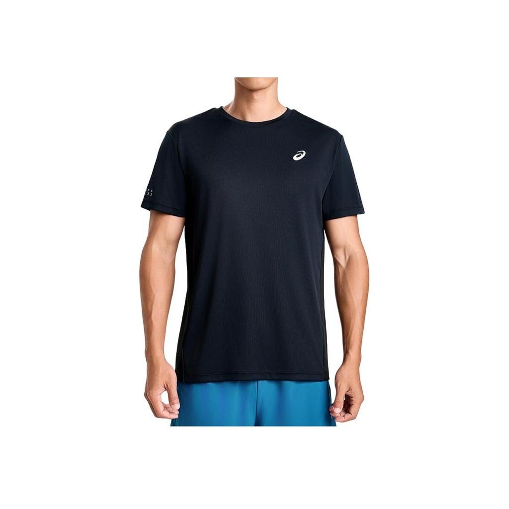 Asics Moisture Wicking Reflective Night Running Short Sleeve T-Shirt Men Tops Black 2011D192-001