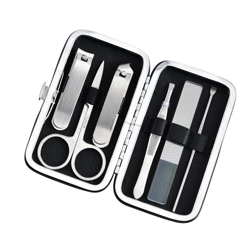 Focstar Premium 6pcs Stainless Steel Manicure & Pedicure Nail Clippers Set Travel Case Beauty Tool Kit (M107)