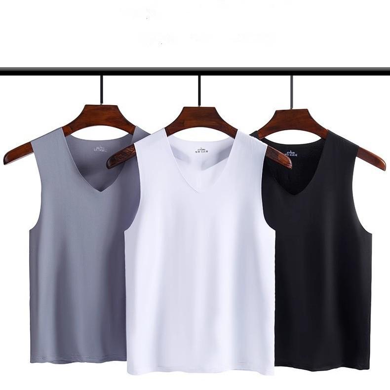 Seamless Men's Ice Silk Sleeveless Athletic Tank Top for Summer Fitness