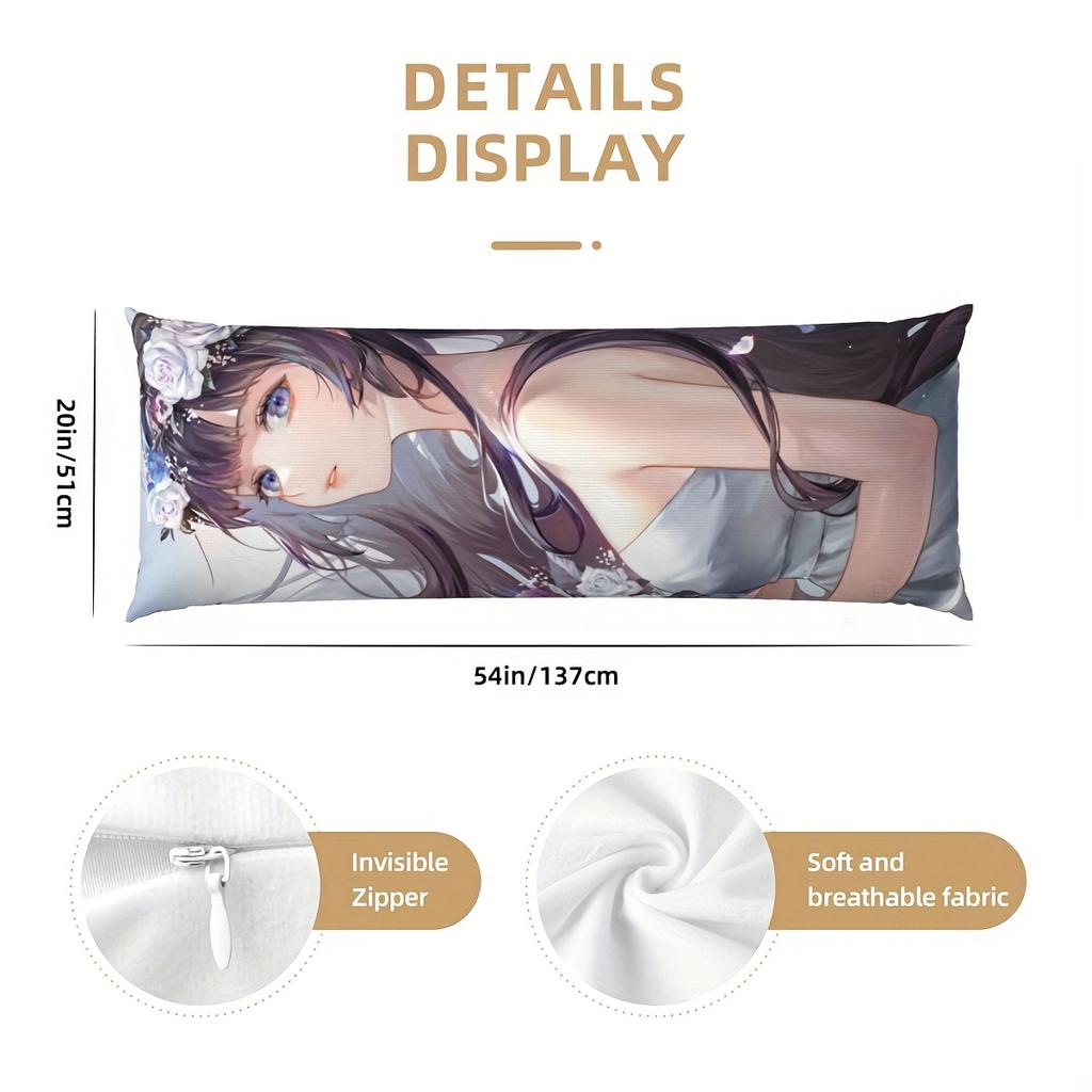 1 funda de almohada corporal personalizada con foto 50.8x137.16cm de largo impresión a doble cara, cierre de cremallera a doble cara, lavable a máquina perso