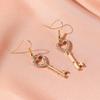 Hollow Hook Earrings Women Girls Dangle Heart Key Eardrop Party Jewelry Gift Heart