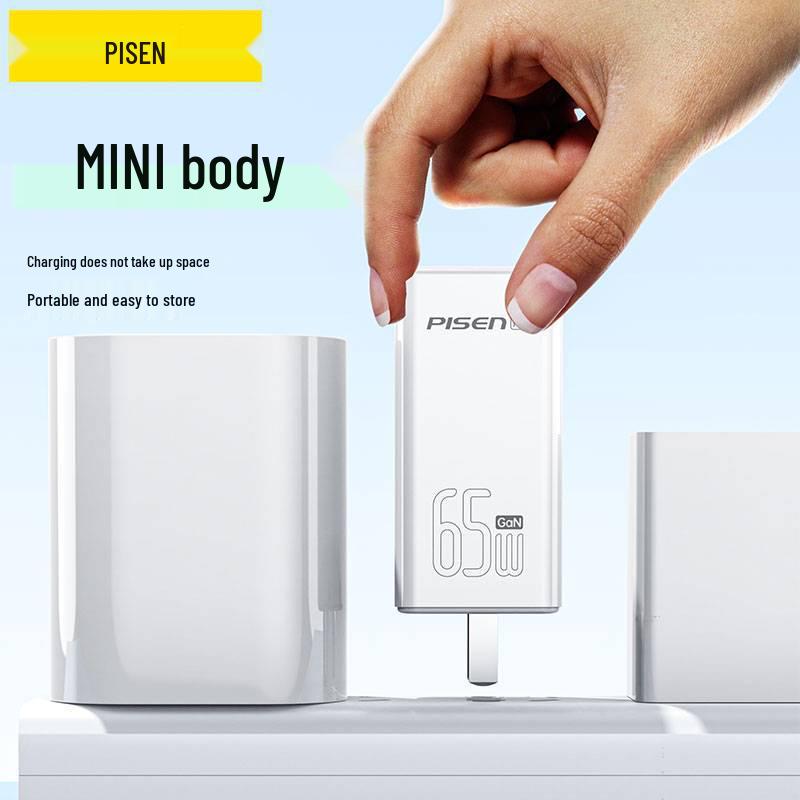 PISEN 65W GaN Fast Charger Set for Apple 16 Pro & Laptops, 3-Port.