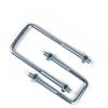 Galvanized Carbon Steel U Bolt and Square Clamp Set Right Angle Screw Buckle for Water Pipe Flange Mounting M6 M8 M10 M12 M14M16