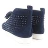 Pristine Christian Louboutin High Cut Sneakers LOUIS FLAT Navy Suede Leather  Used