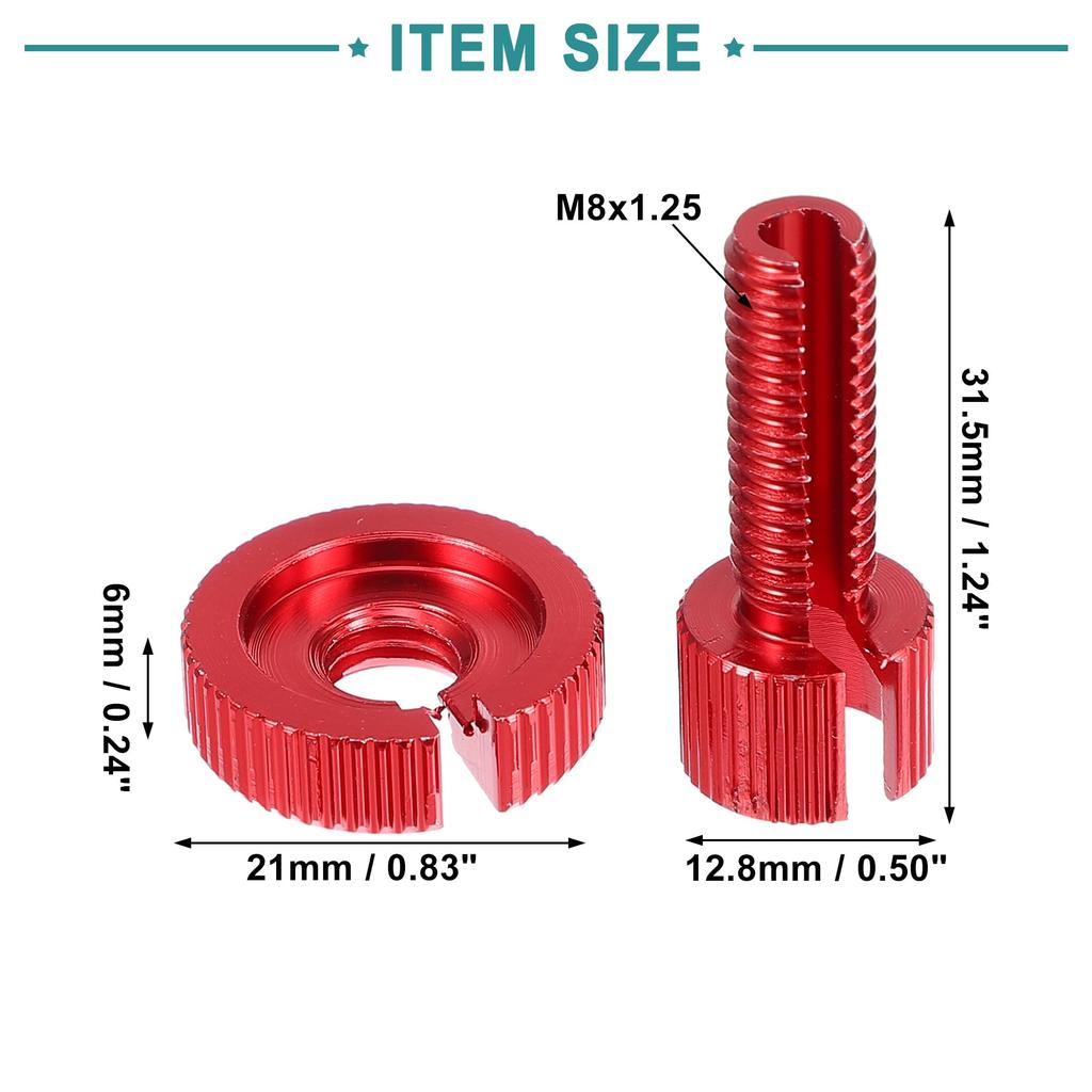 ACROPIX Go Stary Ton Czerwony M8 Śruba Regulacyjna Linki Hamulca Sprzęgła Śruba Regulacyjna (z automatami) - 4 paczki