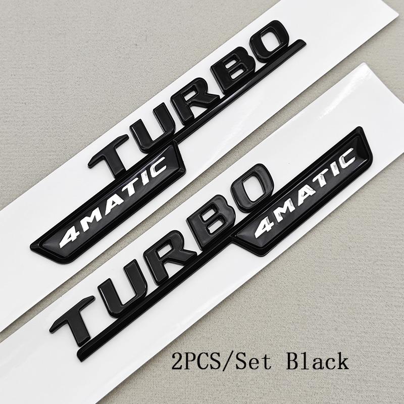 FUP1  3D ABS Car Letters Logo A45 A45S TURBO 4MATIC Sticker Rear Trunk Fender Both Side Badge Emblem For Mercedes Bnez AMG W177 W176