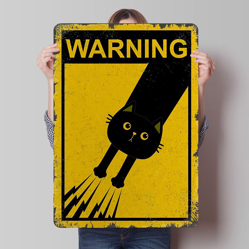 

Warning Falling Black Cat Poster Customized Wall Art Vintage Metal Signs Retro Tin Plaque for Man Cave Home Decor Coffee Bar 7.9x11.8In(20x30cm)