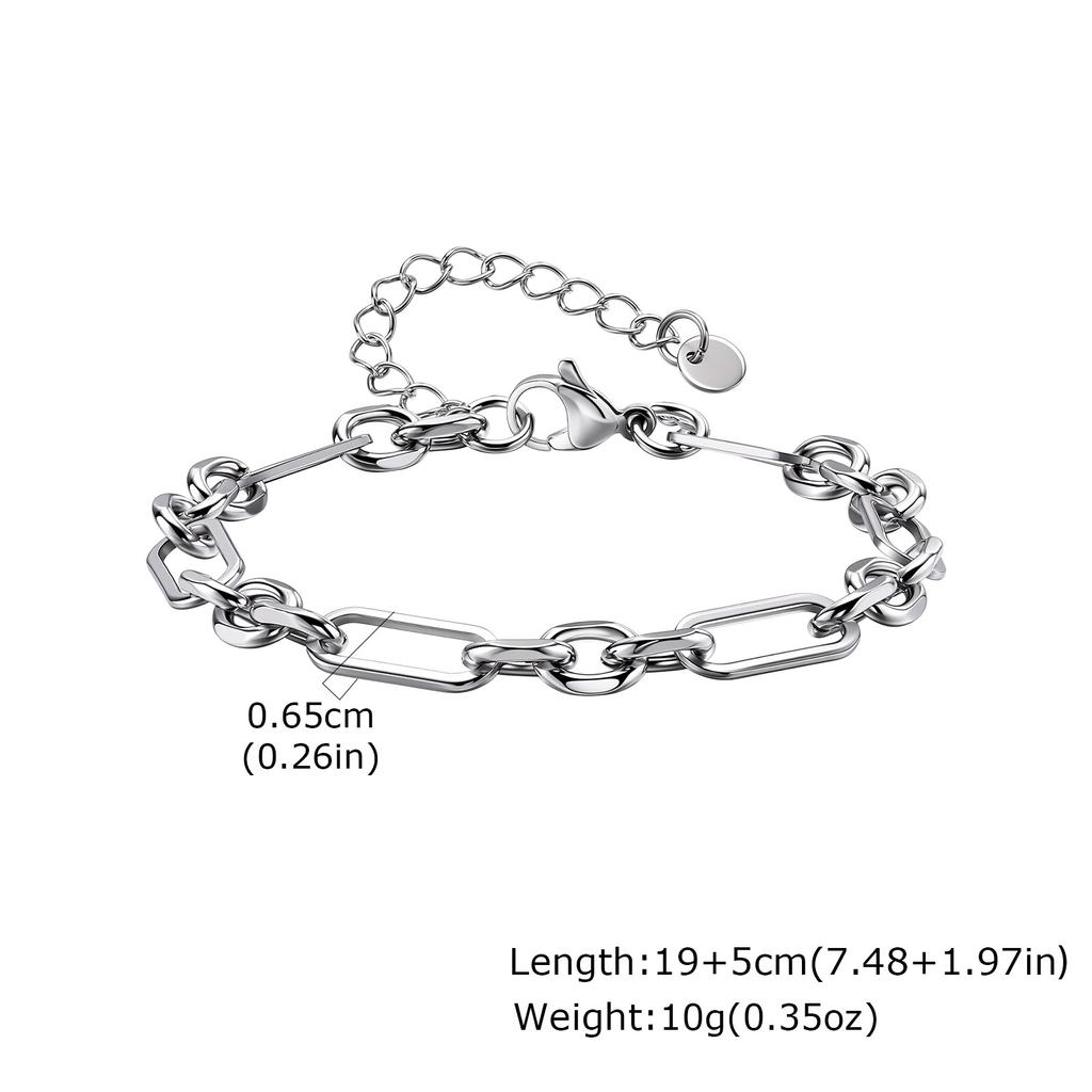 New Fahison Men's Chain Bracelet,Stainless Steel Silver Color Adjustbale Link Wristband,Hip Hop Jewelry Gift