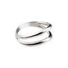 Modian Double Layer Geometric Line Silver 925 Thick Ring for Women Fashion Simple Ring Party Gift Fine Jewelry