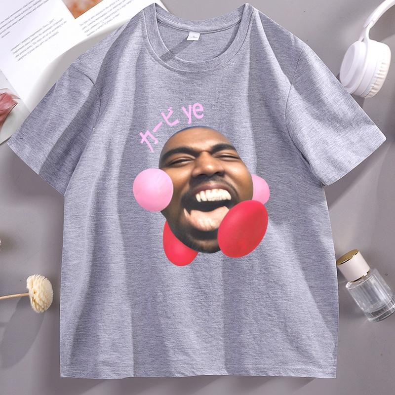 Funny Kirbye Graphic TShirt Kanye Parody Meme T Shirt Women Casual Cotton Comfortable T Shirts Soft Short Sleeve Male Clothing