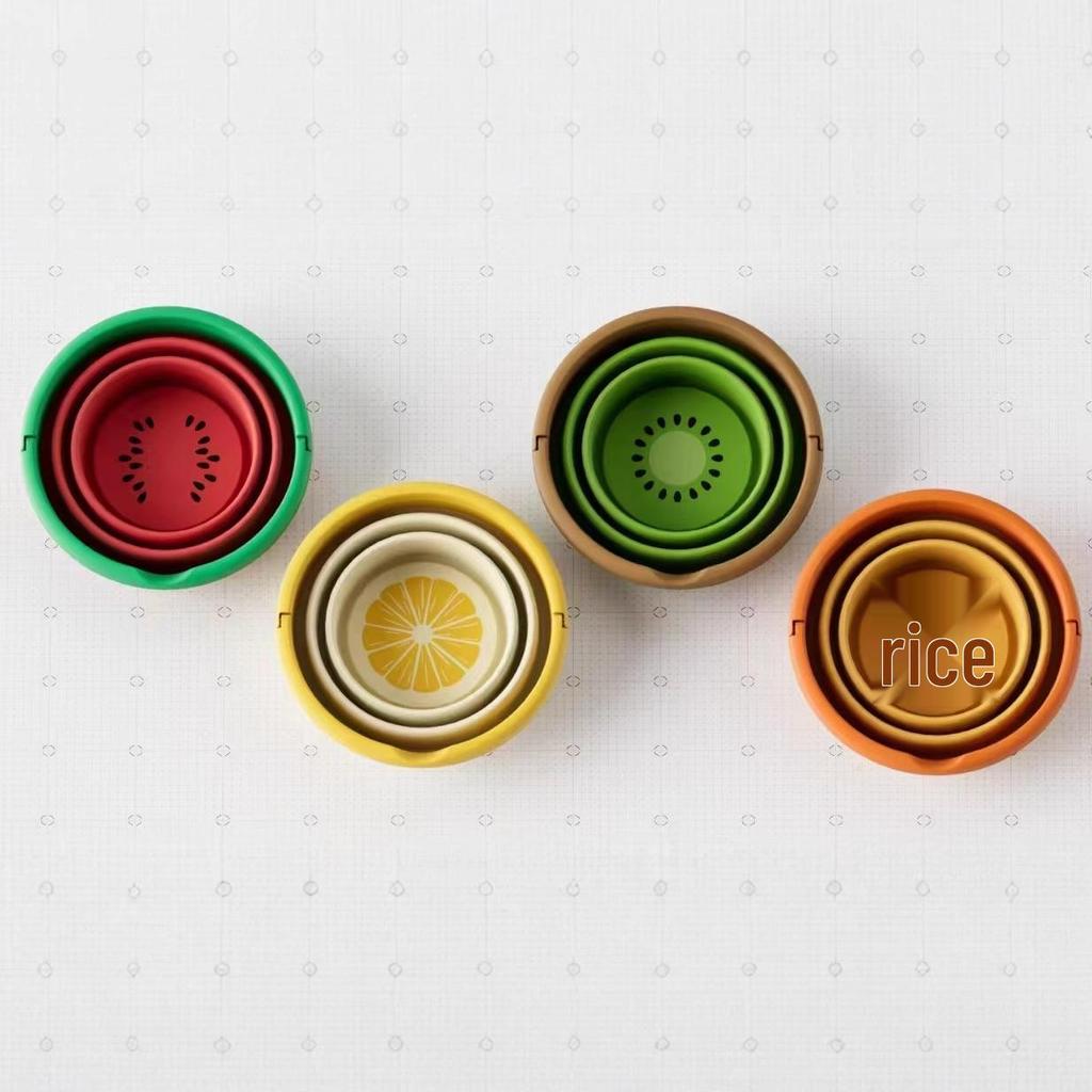 Children's Portable Silicone Folding Beach Bucket Toy Set