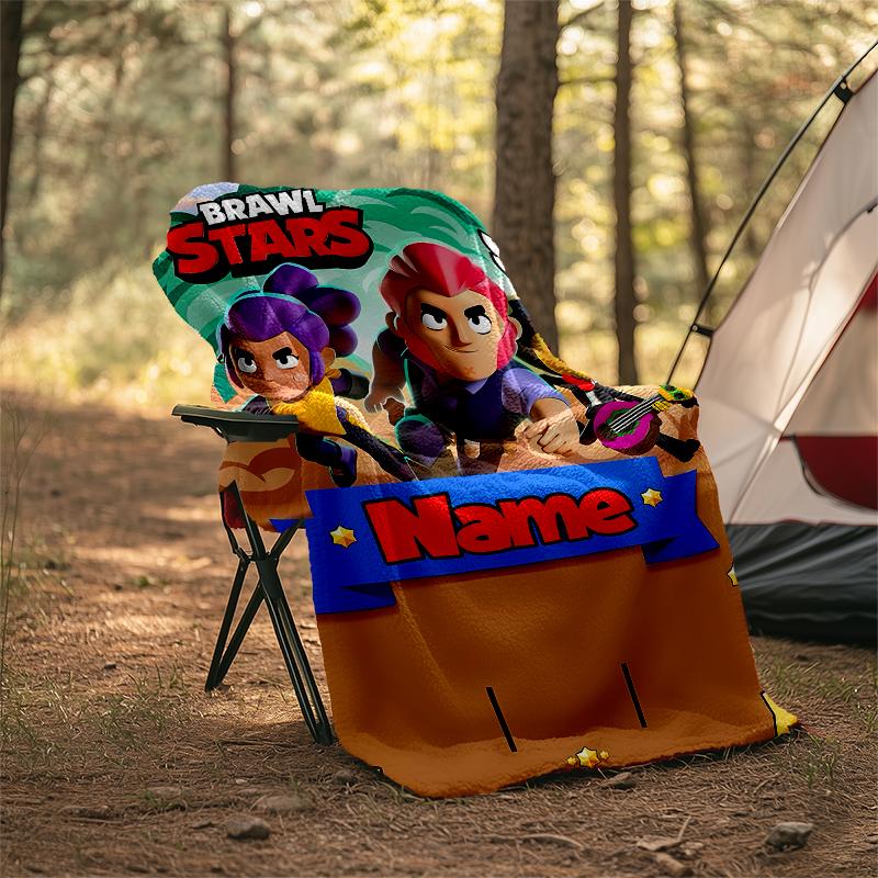 Personalized Custom Name Blanket - Brawl Stars Print Design,Blanket for Sofa,Bed,Travel,Camping - Soft and Warm, Great Gift