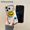 Phone Case: 2D flat lambskin suitable for iPhone 18, 17, 16, 15, 14, 13 Pro film protective case,smiley bubble, Christmas and Halloween gift