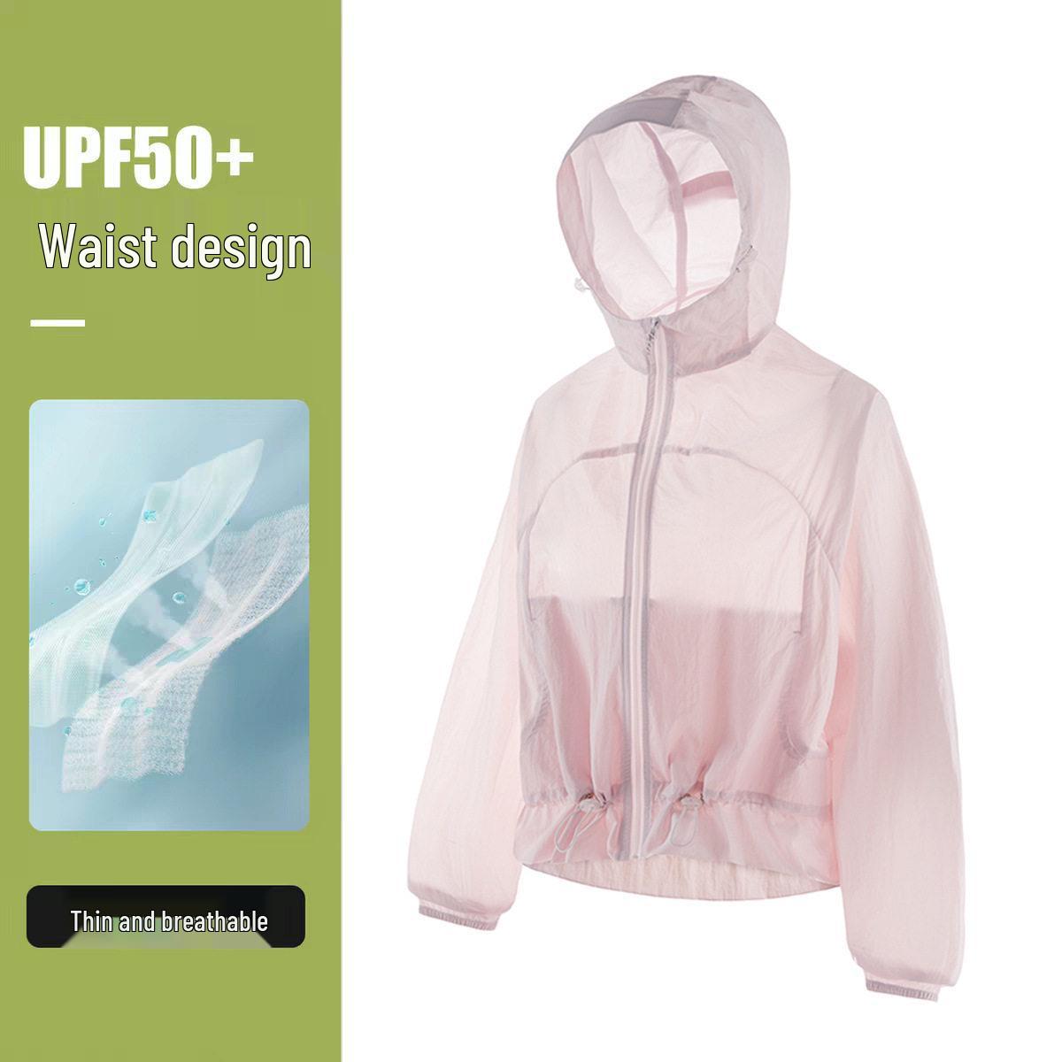 Women s UPF50+ Lightweight Breathable Sun Protection Jacket - Quick-Dry, Waist-Cinched, Spring/Summer XS