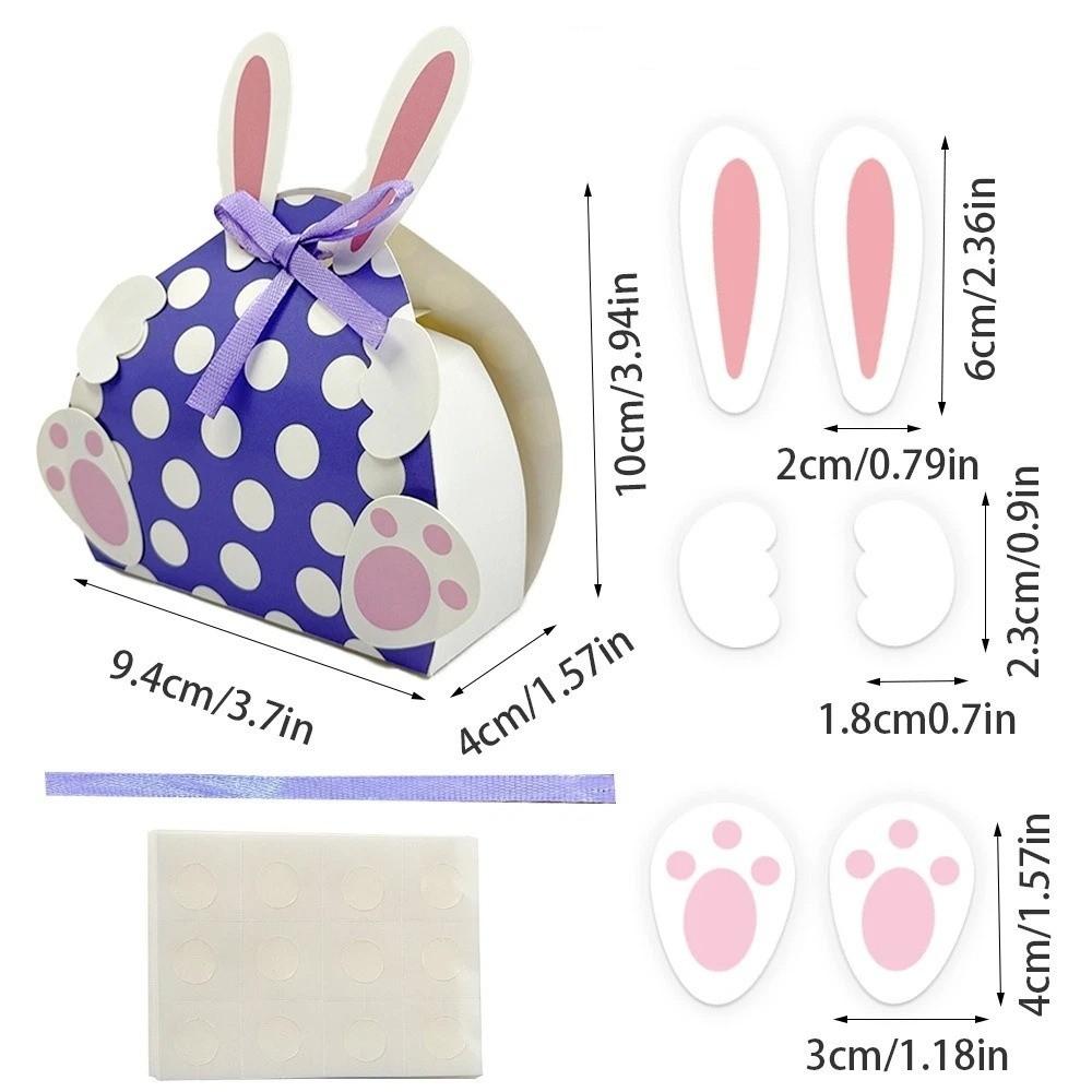 Rabbit Shape Easter Paper Candy Box Empty Bunny Candy Box Unique Cookie Bags Kids Gifts