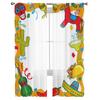 Mexican Cartoon Candy Luxury Tulle Curtains Modern Living Room Kitchen Chiffon Curtain Bedroom Sheer Valance Curtain