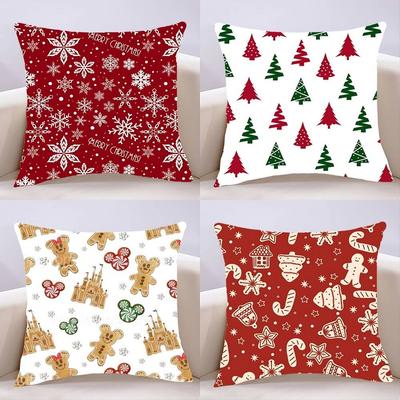 Christmas Pillow Case Cushion Cover Soft Cute Throw Pillow Case For Car Sofa Pillowcase Polyester With Zipper
