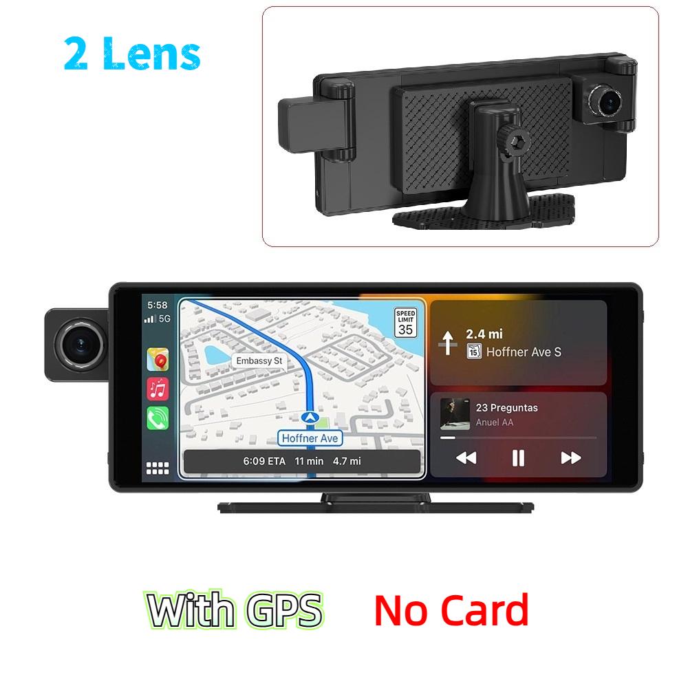 3-lens Dashcam, 10.26" HD Wireless CarPlay Car Navigation GPS.