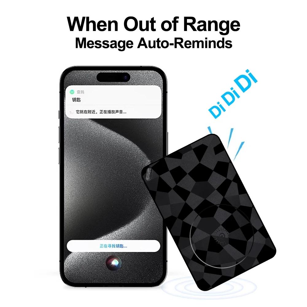 Wireless GPS Tracker Card for Apple Find My Ultra Thin Locator for Keys Pets Luggage Wallet Cat Dog Wireless Charging