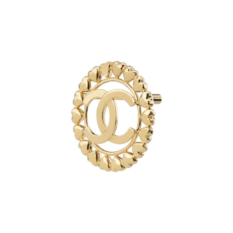 CHANEL [23 Spring and Summer New Products] Classic Logo Fashion Brooch Women's Gold