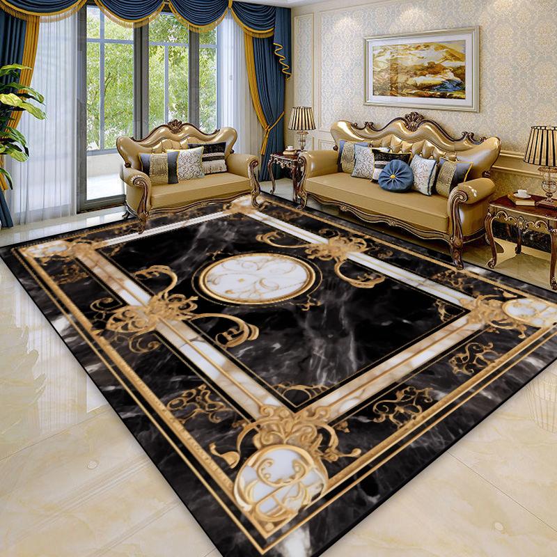 Wohnzimmer Luxus Dekoration Teppich Große Fläche Europäischer Stil Sofa Bereich Teppiche Zuhause Schlafzimmer Ankleidezimmer Rutschfeste Bodenmatte Waschbar