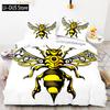 3D-Bienen-Aufdruck Bettwäsche-Set Für Jungen Teenager Polyester Bettwäsche-Set King Queen Größe Gelb Weiß Schwarz Bettbezug Bett