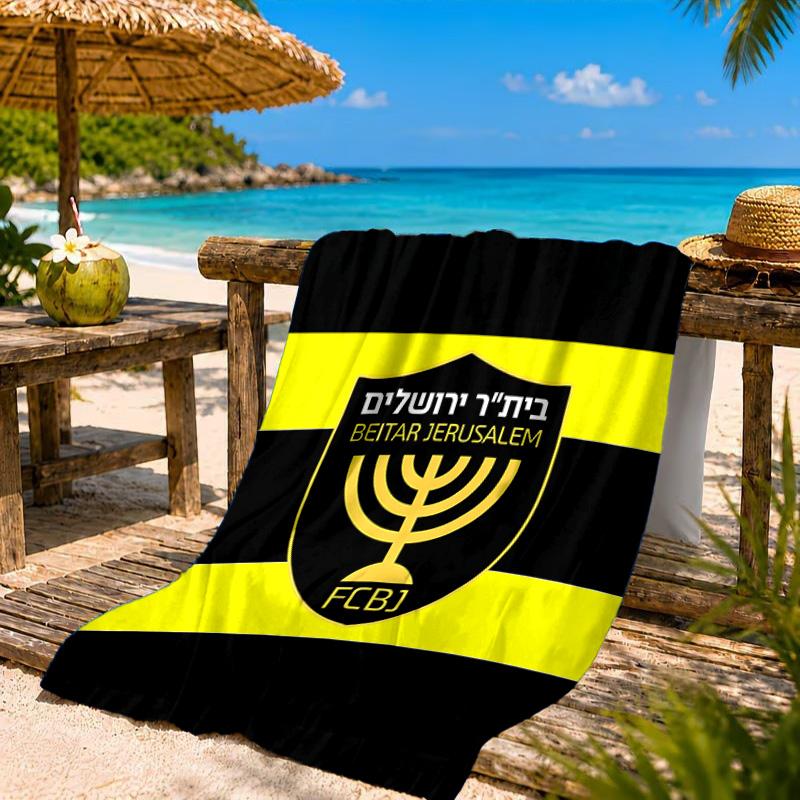 Beitar Football Club Printed Microfiber Beach Towel, Soft And Absorbent, Quick-Dry, Ideal for Summer Travel, Beach Essential, Swimming Pool