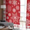 Christmas Red Snowflake Texture Living Room Transparent Tulle Window Curtain Bedroom Kitchen Decor Veil Drapes Curtains