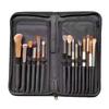 15 Slots Folding Cosmetic Brush Case with Zipper Women Cosmetic Brushes Storage Bag Female Travel Makeup Tools Holder Organizer