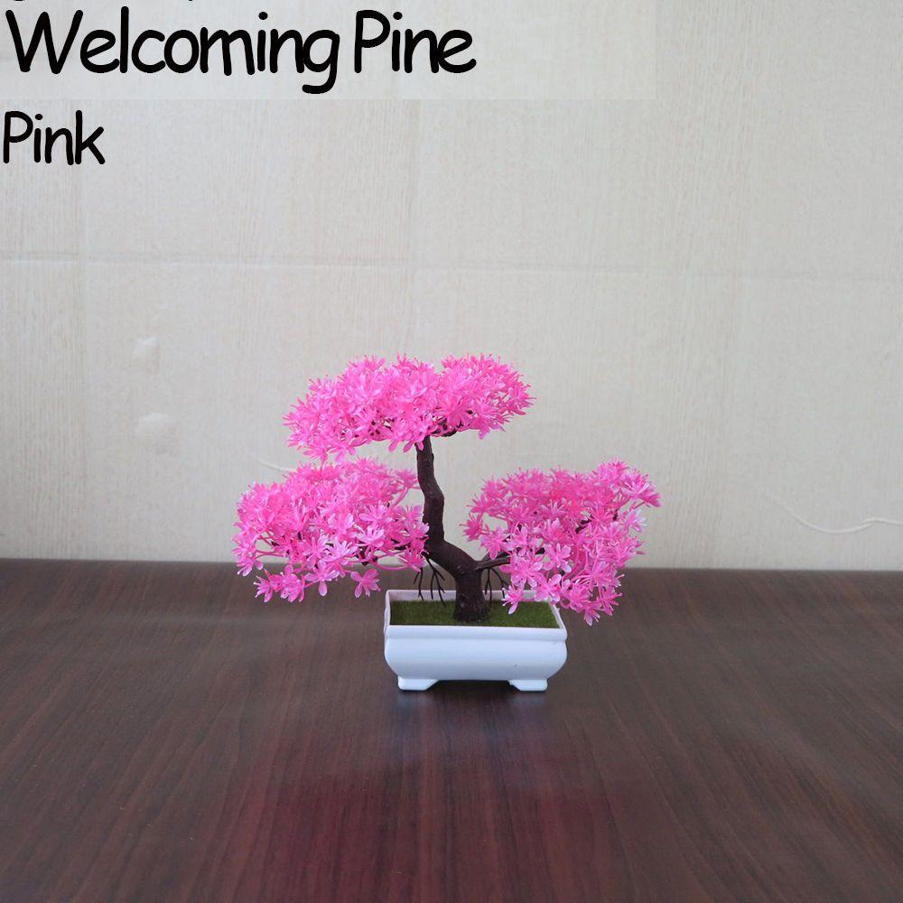 Colorful Welcoming Pine Home Decor Artificial Potted Simulation Bonsai Fake Plants Plastic Flowers