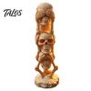 Personalized Gift for Skull Lovers Triple Stacked Skulls Figurine, Spooky See Hear Speak No Evil Skeleton Head Small Desk Ornament Men Statue,