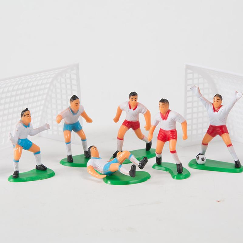 Soccer Ball Goal Player Figurine Cake Toppers Football Cake Decoration For Men Boy Birthday Party Sport Soccer Theme Supplies