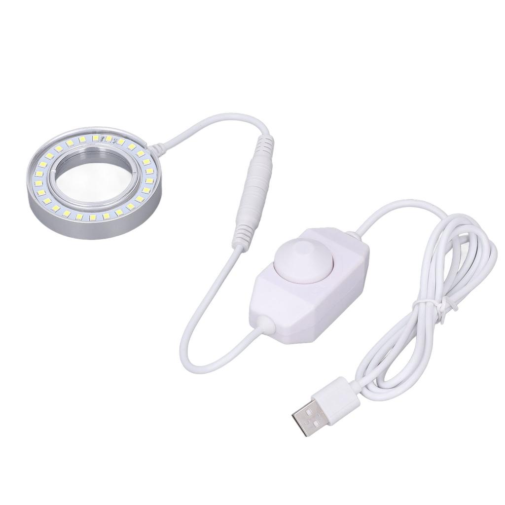 Microscope Lighting Lamp Spiral Buckle Adjustable Brightness LED Ring Light with Regulator