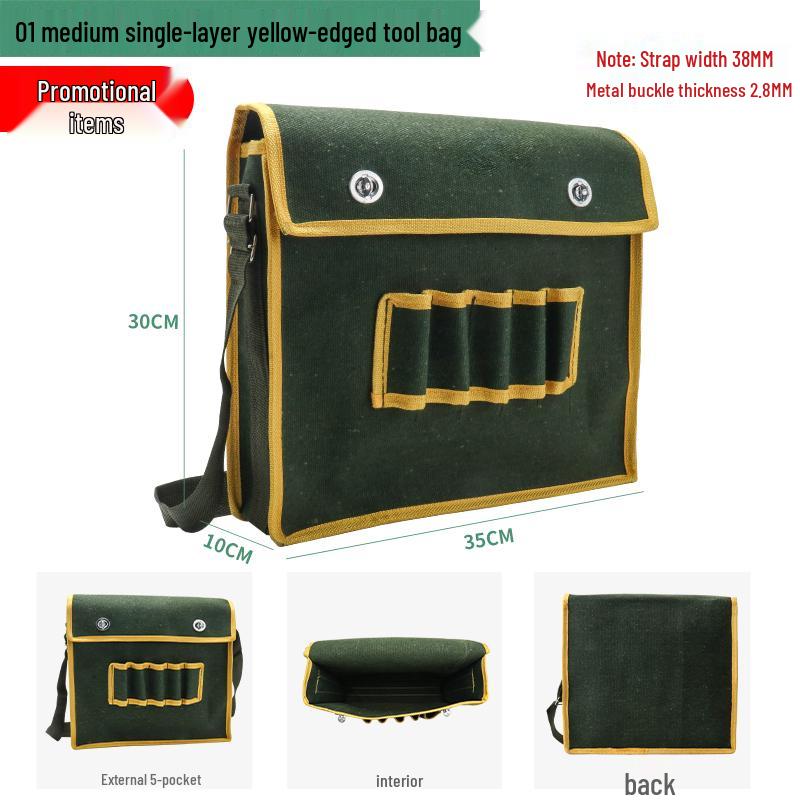 Sturdy Multifunctional Canvas Electrician Tool Bag - Durable, Wear-Resistant Hardware Organizer Pouch