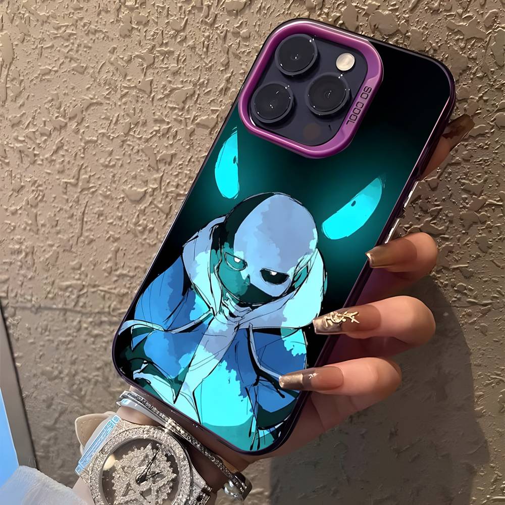 U-Undertale Sans doggo Purple Matte Shockproof CoverPhone Case For iPhone 17,16,15,14,13,12,11,Pro,XS,Max,Plus,Mini,SE4,E