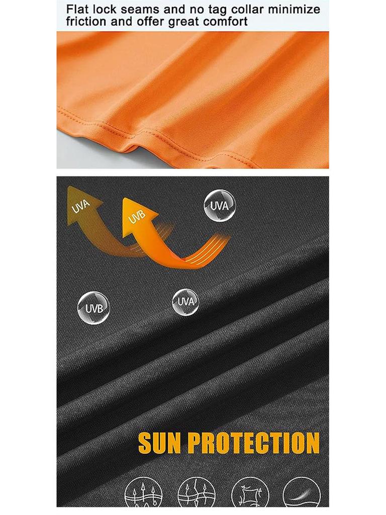 Men's UV Protection Hooded Slim Fit Sun Shirt, UPF50+, for Summer Outdoor Activities Like Beach, Hiking, Climbing, and Fishing.