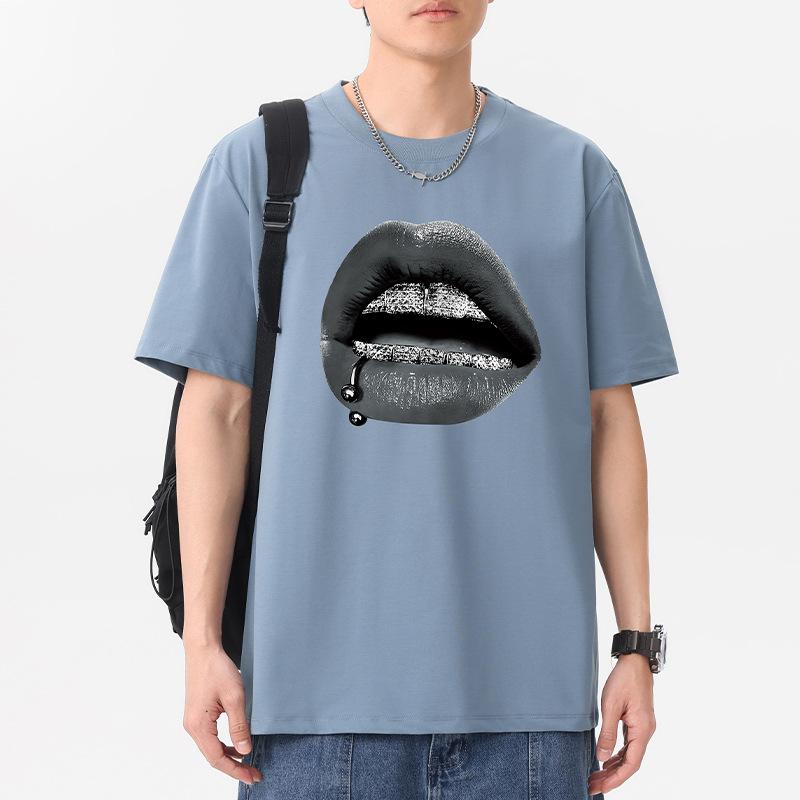 12 Colors Black Lips Men's Short Sleeves T-Shirt 100% Cotton Man Plus Size Tee
