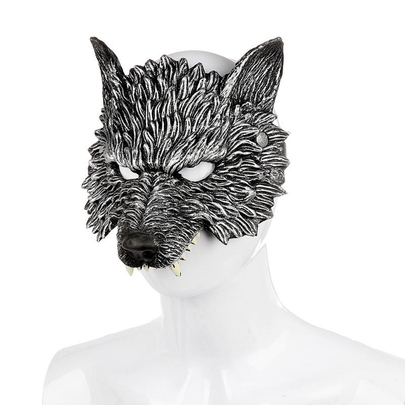 Soft Foam 3D Realistic Wolf Mask Halloween Costume Party Cosplay Role Play Prop