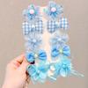10pcs/set Cute Children Hair Clips Fabric Bowknot Flower Hairpin Bangs Hair Clips Fashionable Hair Accessories Headwear