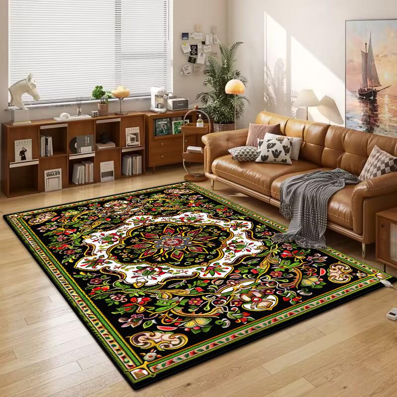 Vintage Persischer Luxus Teppich für Wohnzimmer Dekoration Teppiche Große Fläche Schlafzimmer Waschbarer Teppich Rutschfest Sofa Couchtisch Matte